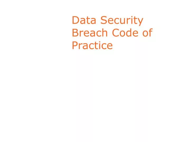 data security breach code of practice