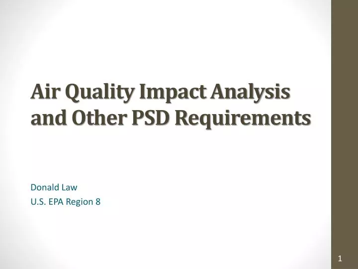air quality impact analysis and other psd requirements