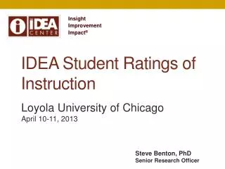 IDEA Student Ratings of Instruction