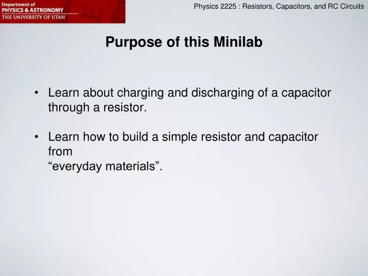 purpose of this minilab