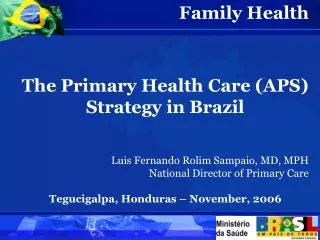 Family Health The Primary Health Care (APS) Strategy in Brazil