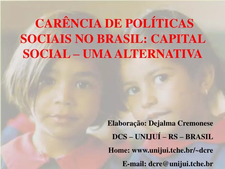 car ncia de pol ticas sociais no brasil capital social uma alternativa