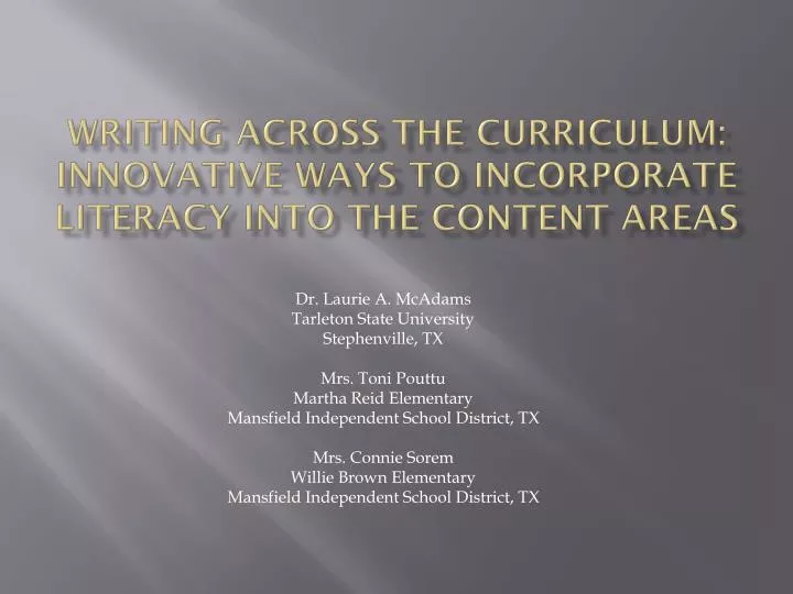 writing across the curriculum innovative ways to incorporate literacy into the content areas