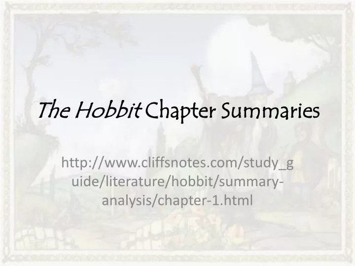 the hobbit chapter summaries