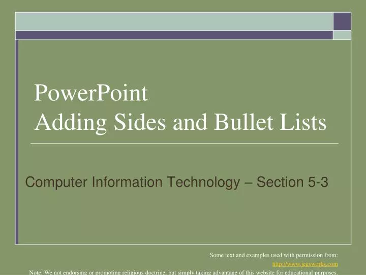 powerpoint adding sides and bullet lists