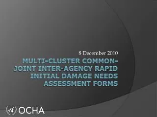 Multi-Cluster Common-Joint Inter-Agency Rapid Initial Damage Needs Assessment Forms