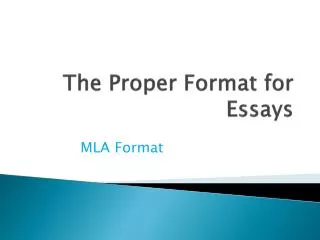 the proper format for essays