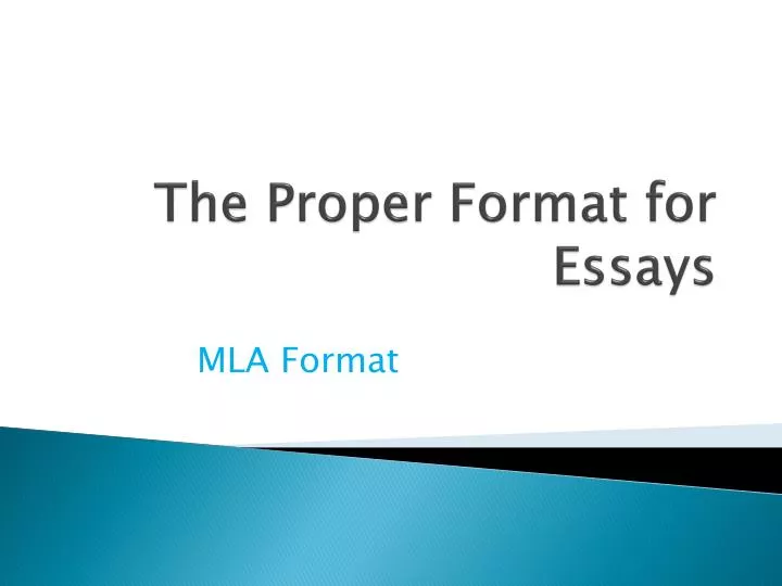 the proper format for essays