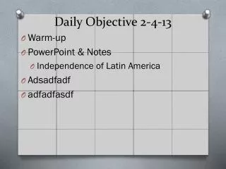 Daily Objective 2-4-13