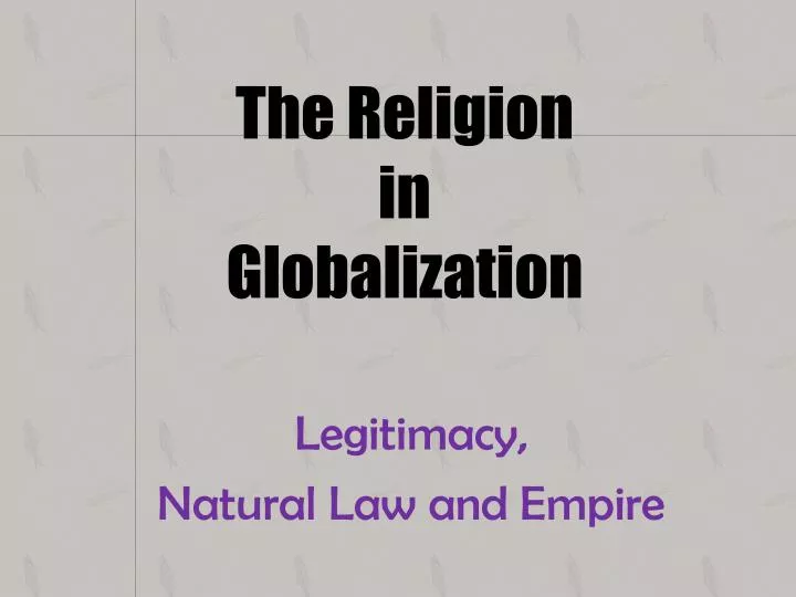 the religion in globalization