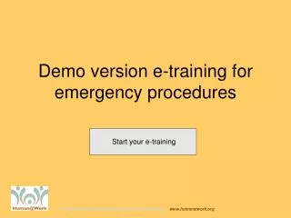 Demo version e-training for emergency procedures