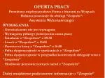 OFERTA PRACY - slide 1