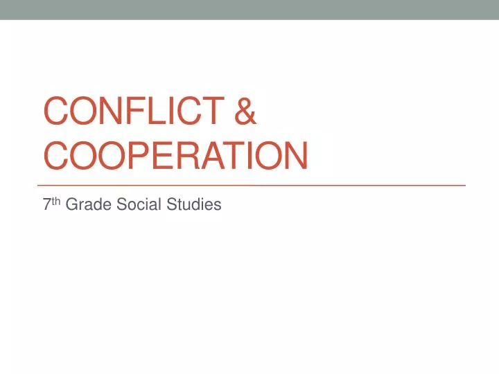 conflict cooperation