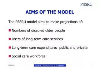 AIMS OF THE MODEL