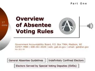 Overview of Absentee Voting Rules