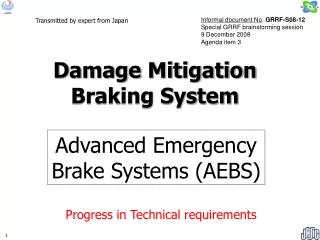 Advanced Emergency Brake Systems (AEBS)