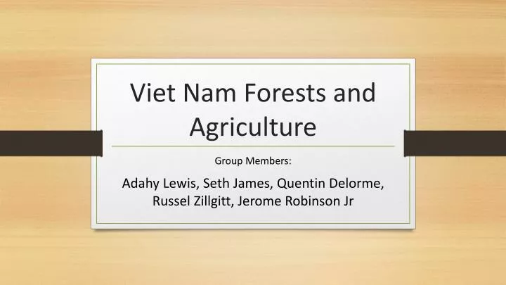 viet nam forests and agriculture