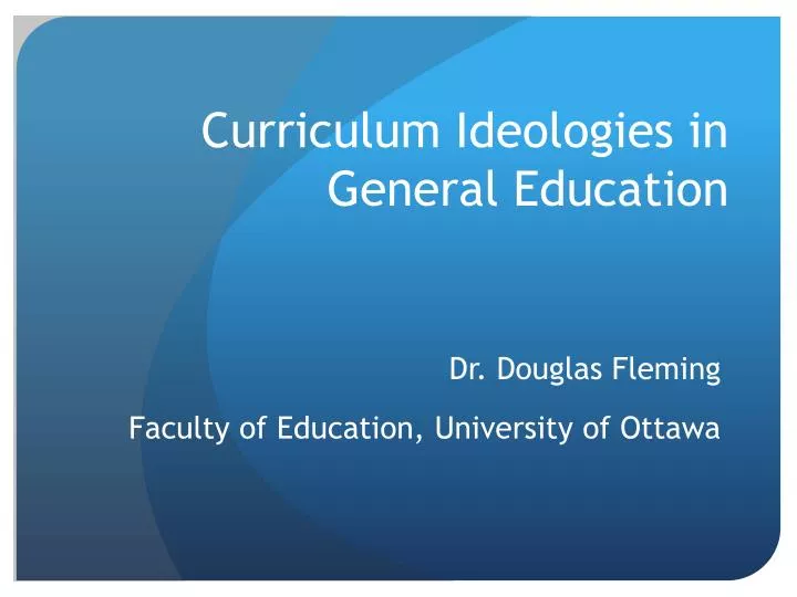 curriculum ideologies in general education