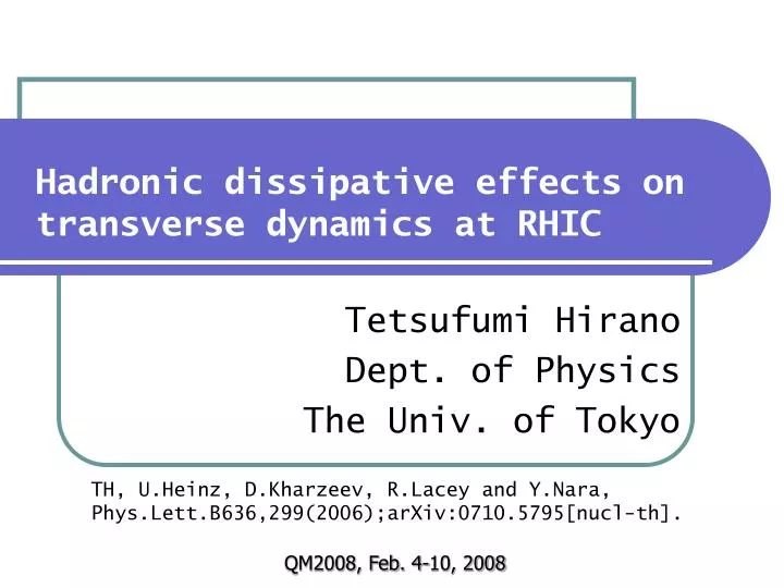 hadronic dissipative effects on transverse dynamics at rhic