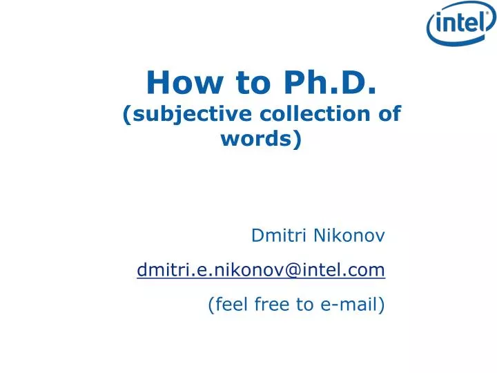 how to ph d subjective collection of words