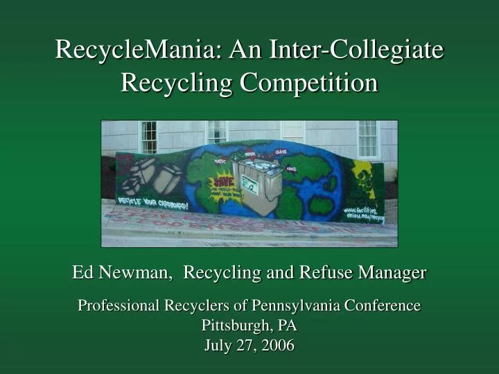 recyclemania an inter collegiate recycling competition