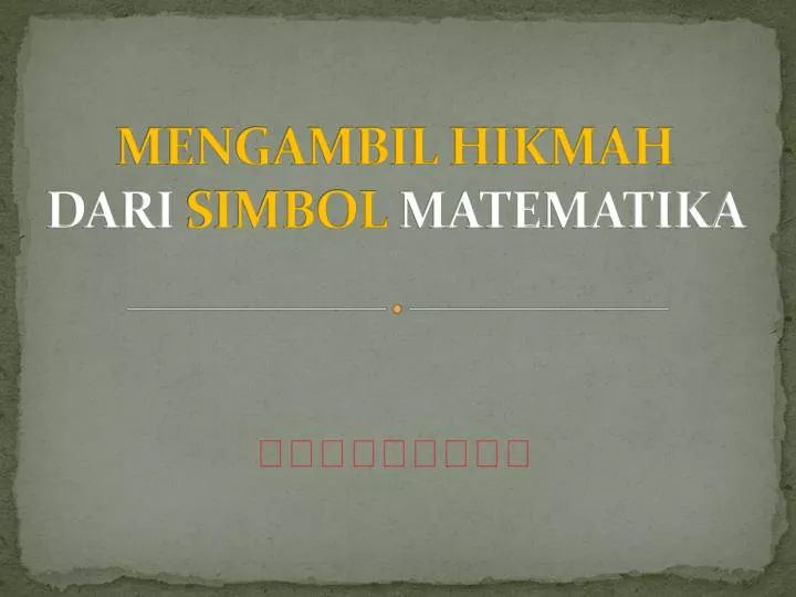 mengambil hikmah dari simbol matematika