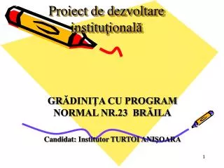 proiect de dezvoltare institu ional