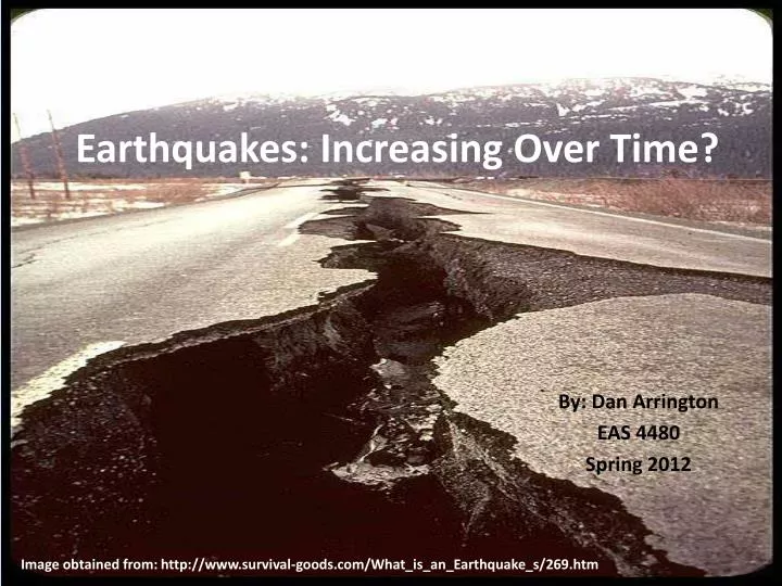 earthquakes increasing over time