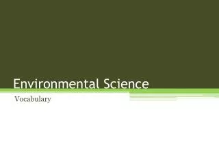 Environmental Science