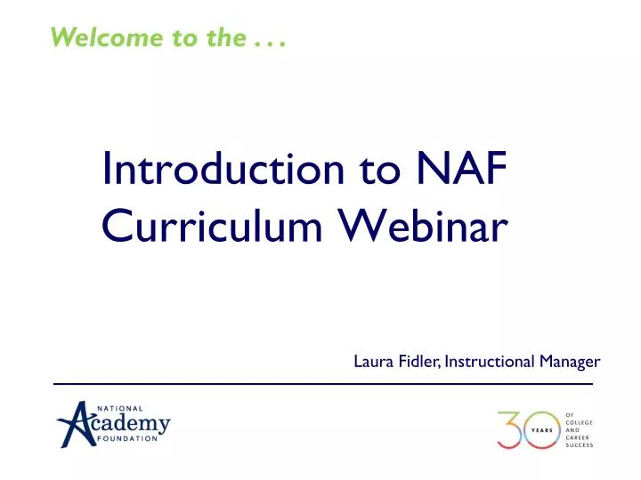 introduction to naf curriculum webinar
