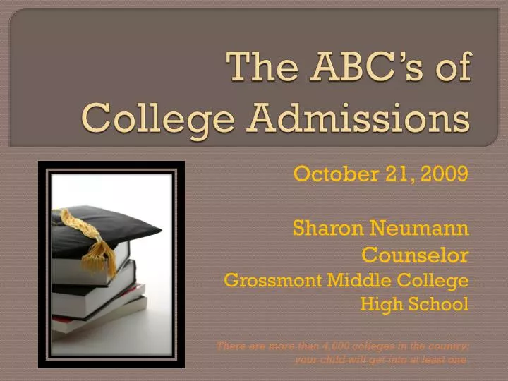 the abc s of college admissions