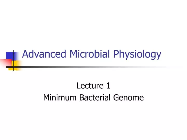 advanced microbial physiology
