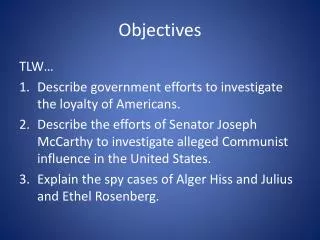 objectives