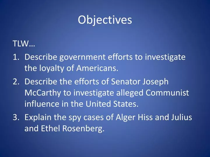 objectives