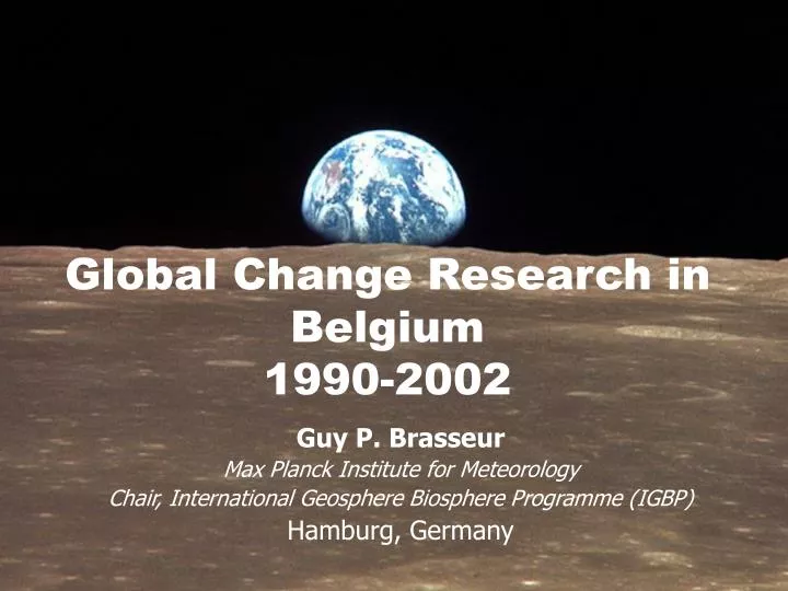 global change research in belgium 1990 2002