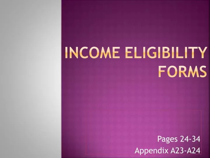 income eligibility forms
