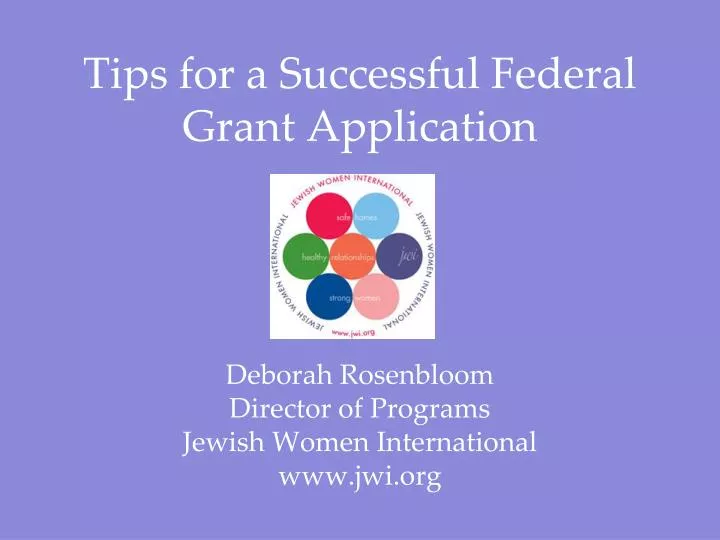 tips for a successful federal grant application