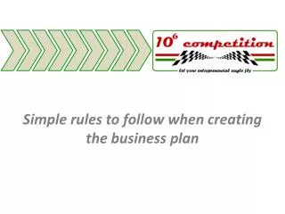 Simple rules to follow when creating the business plan