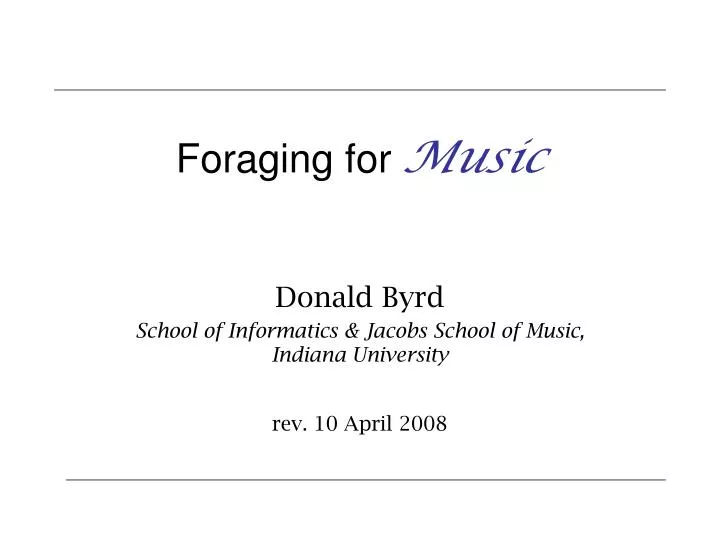 foraging for music