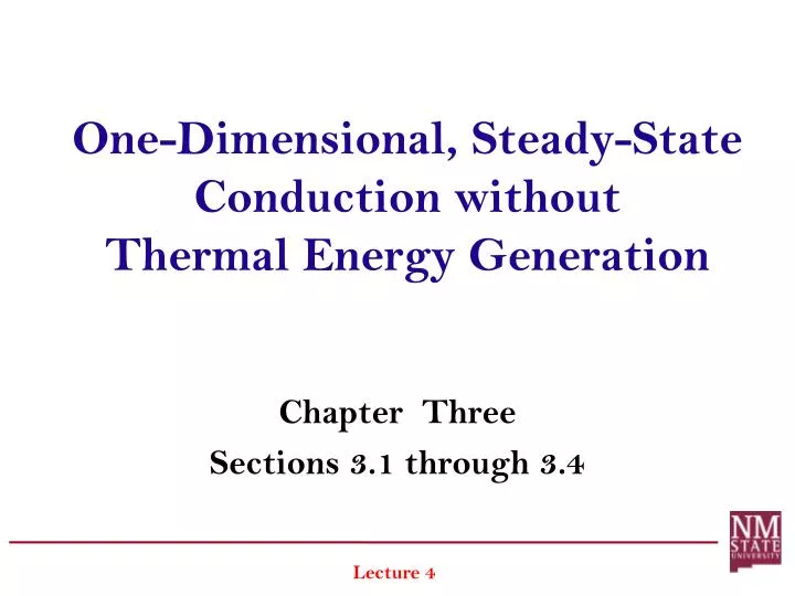 one dimensional steady state conduction without thermal energy generation