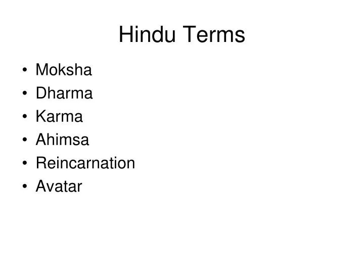 hindu terms