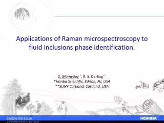 Applications of Raman microspectroscopy to fluid inclusions phase identification .