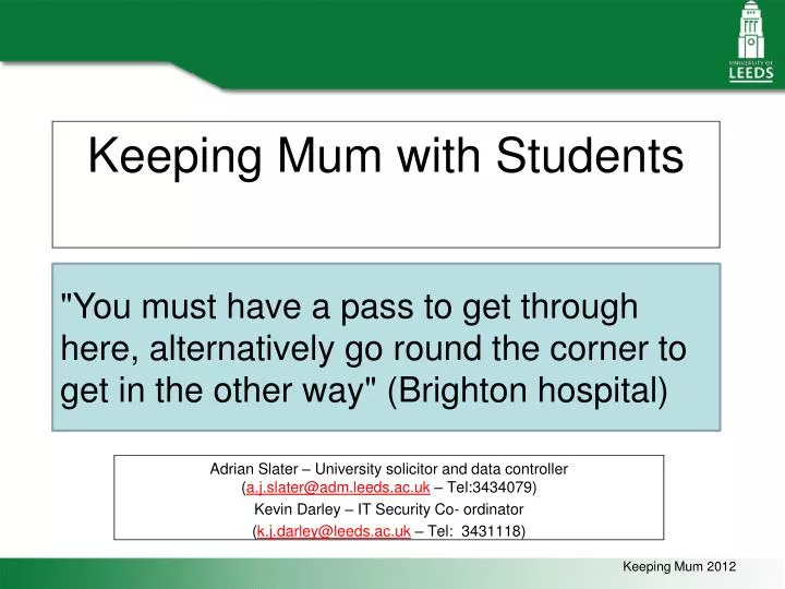 keeping mum with students
