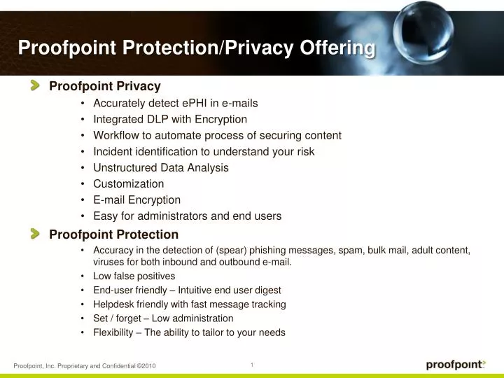 proofpoint protection privacy offering