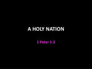 a holy nation