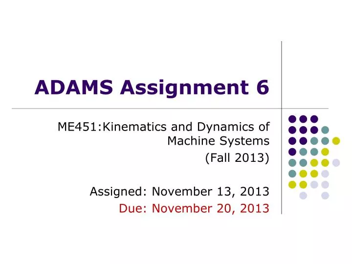 adams assignment 6