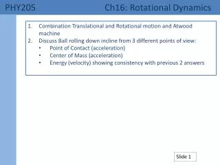 phy205 ch16 rotational dynamics