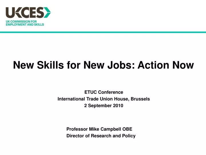 new skills for new jobs action now