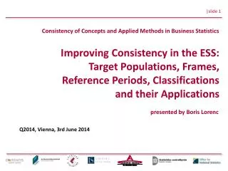 Consistency of Concepts and Applied Methods in Business Statistics
