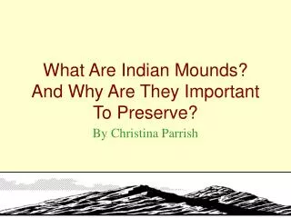 What Are Indian Mounds? And Why Are They Important To Preserve?